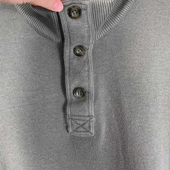 Eddie Bauer Quarter Button Pullover Casual Sweater, Moss Green, Size Large - Picture 8 of 12